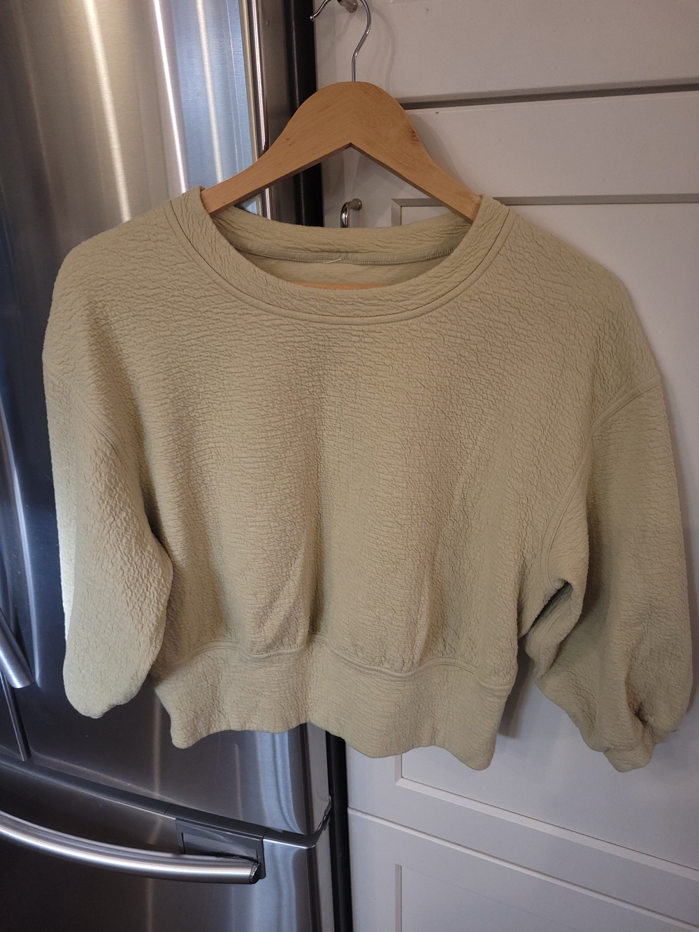lululemon athletica Textured Cropped Crew in Sage